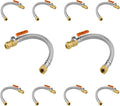 (10 Pack) Seelink 18-Inch Stainless Steel Flexible Heater Hose, 3/4 Inch Push-fit Ball Valve x 3/4 Inch FIP, Push-to-Connect for Copper, PEX, and CPVC