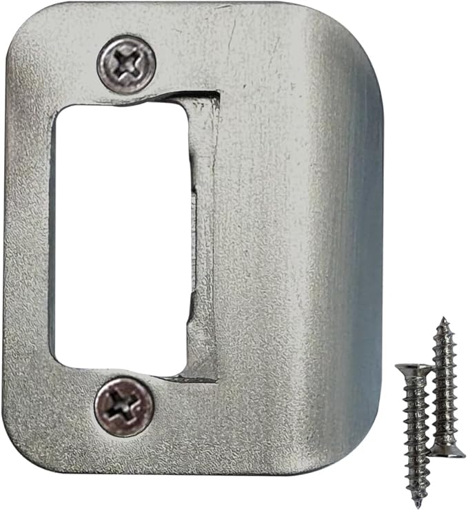 Gator Door Strike Plate with Screws, – 2-1/4" by 1-3/4" Universal Latch Restorer Alloy Steel Lock Hardware for Interior and Exterior Doors, Replacement Door Latch Plate | Satin Nickel 1-Pack