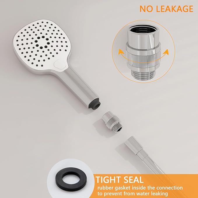 Shower Head Shut Off Valve G1/2'' Shower Flow Control Valve Brass Shut Off Valve for Handheld, Shower Arm or Bidet Sprayer(Chrome)