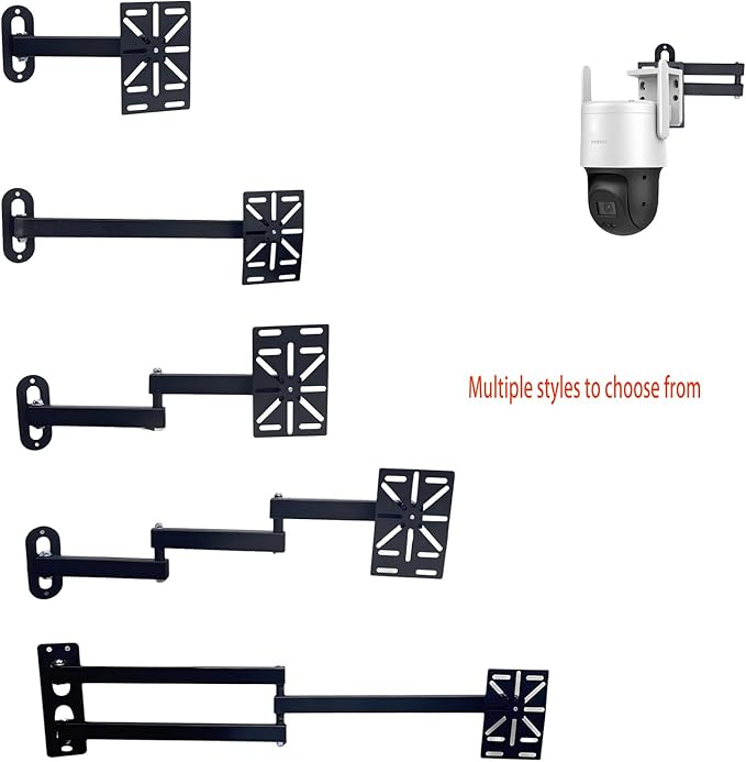 Movable L-Shaped Dome Camera Bracket, Used for Wall-Mounted Installation of Security Dome Cameras, Camera Installation, (Movable L-Shaped Bracket + Wall-Mounted Bracket) (7.8in+7.8in+7.8in)