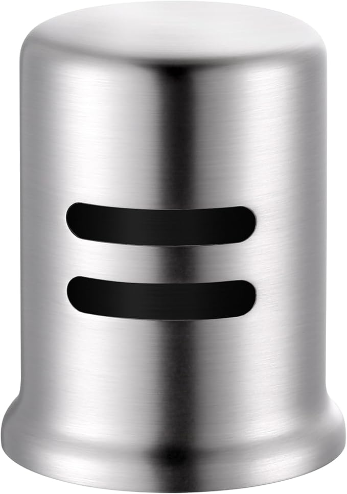Dishwasher Air Gap Cover for Kitchen, Solid Brass Air Gap Cap with Skirted Design, Dishwasher Overflow Vent Cap Replacement Only, Brushed Nickel