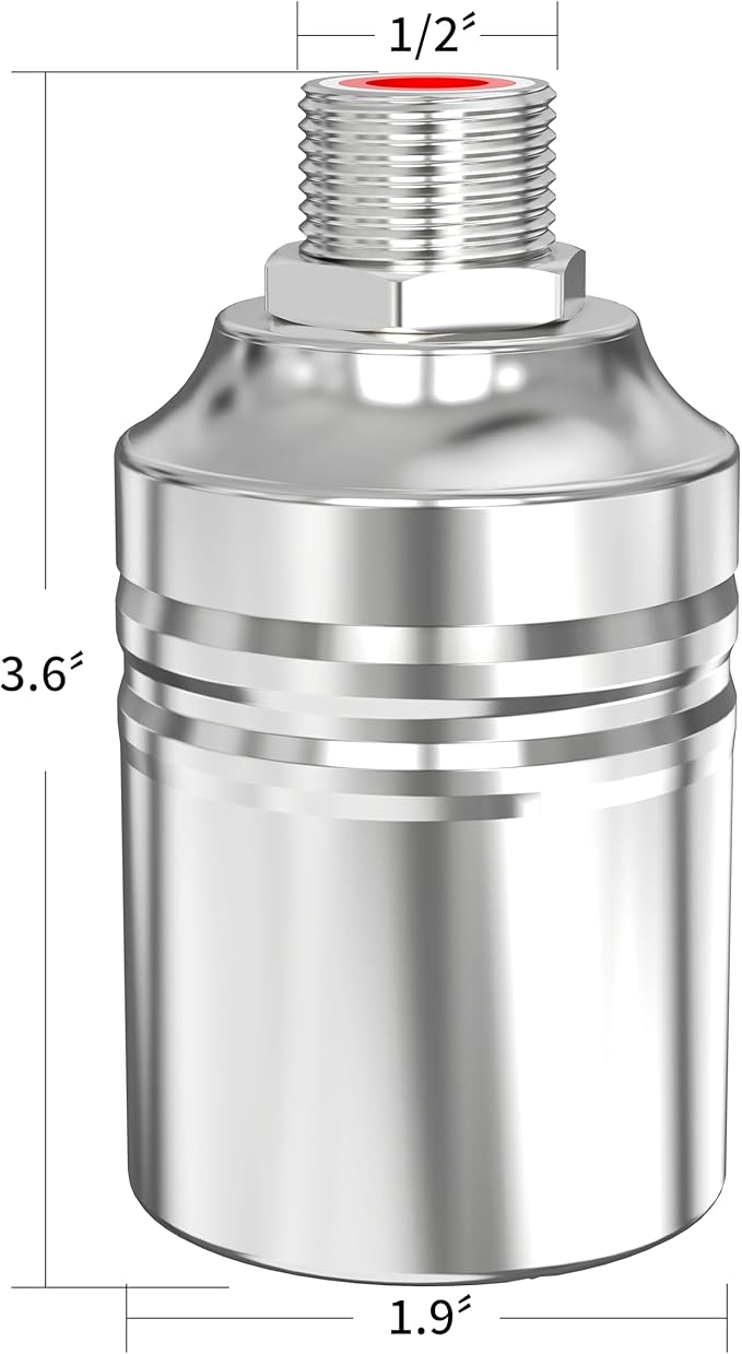 1/2" to 3/4" 1" Water Mini Float Valve,304 Stainless Steel Fully Automatic Level Controller Valve for Wate Tank, Livestock Troughs, Pool, Distiller
