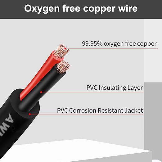 12 Gauge Electrical Wire 2 Conductor 12 AWG Electrical Wire Stranded PVC Cord Oxygen-Free Copper Cable 100FT Pure Copper Flexible Cable Wire Cord for LED Lamp Lighting Strips Automotive…