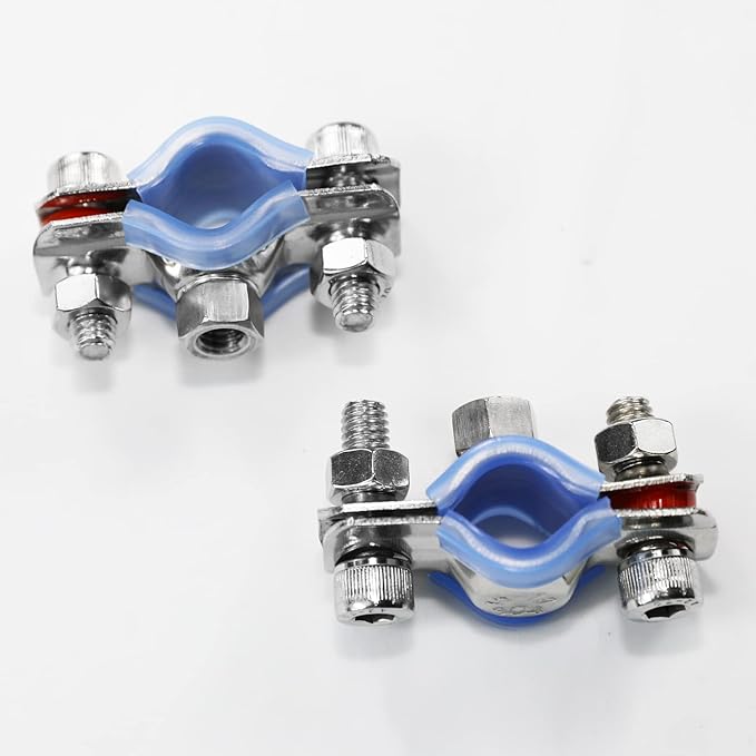 AKIHISA 2 Pcs 304 Stainless Steel Pipe Supports, Wall Mount Ceiling Mount Pipe Hanger, Pipe Holder for OD Pipe 15-19MM