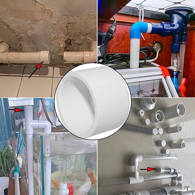 20PCS 1" PVC Cap Pipe End Plug Socket Adapter Fittings Slip Schedule(SCH) 40 for DIY Garden Shelf Home Industrial
