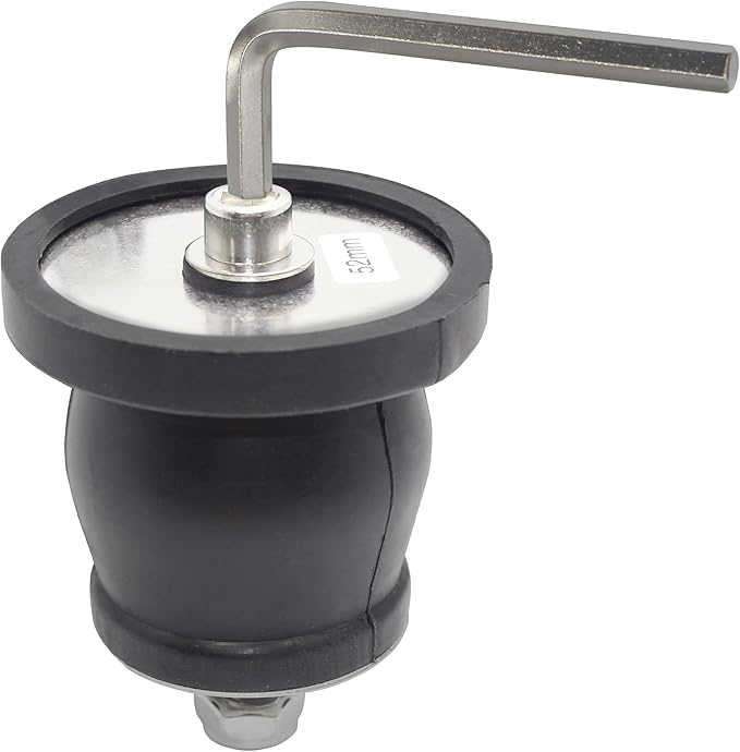Expandable Mechanical Seal Cleanout Pipe Plug-Rubber Expansion Scupper Plugs & Removable Stainless Steel Allen Wrench Handle, 2-1/16 to 2-9/16 in Sewer Cap Cover, Winterizing Pool Boat Plugs