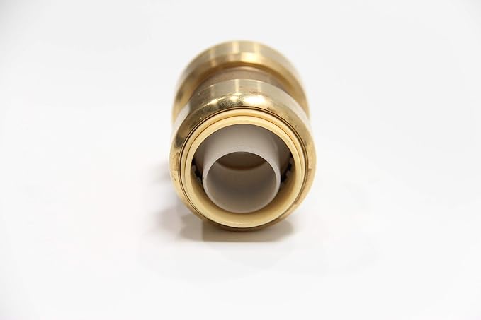 EFIELD Push-Fit Fittings 3/4 Inch Straight Coupling to Connect Pex, Copper, CPVC (Pack of 2),(PF008-2PCS)