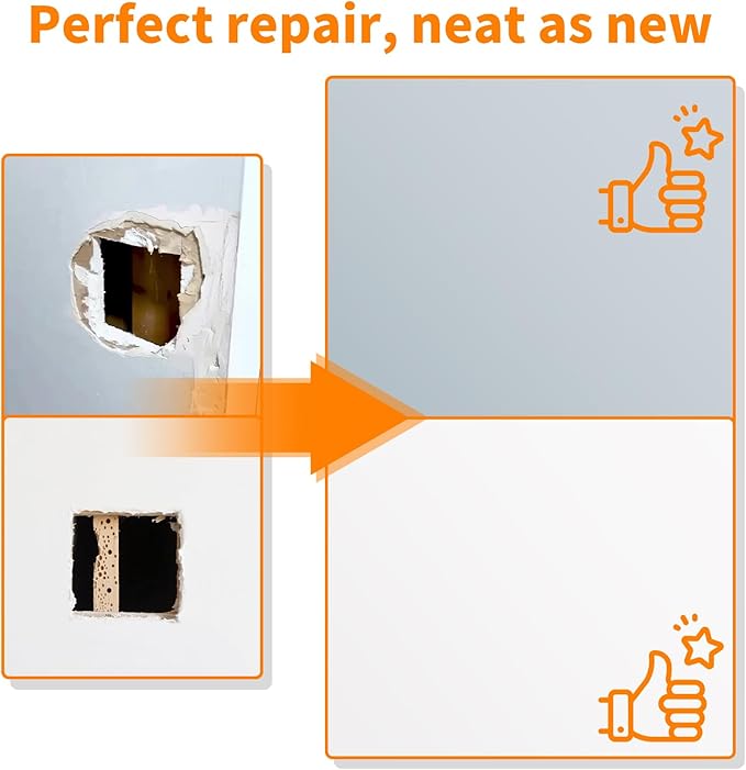 Wall Patch Drywall Repair Kit, 10 x 10 Inch, Self-Adhesive Mesh Patch, Permanently Repairs Damaged Large Walls Hole and Ceilings