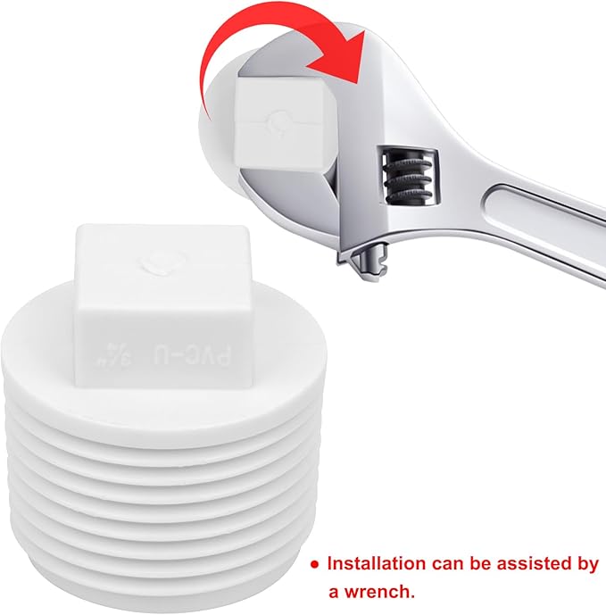 20 Pack 3/4" PVC SCH40 Male Threaded Pipe End Cap Adaptor - PVC Cleanout Plug