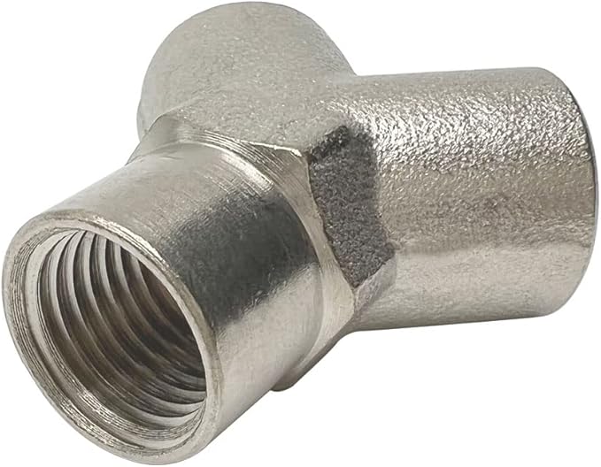Yoebor Nickel Plated Brass Pipe Fitting Wye Tee Union 3/8" NPT Female 3-Way Connector (Pack of 2)