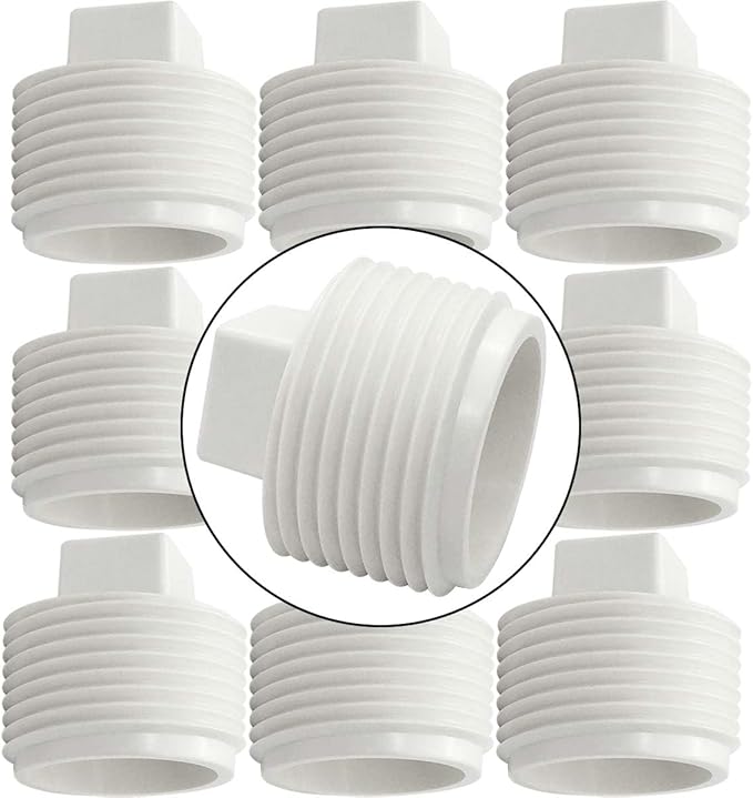 YSIL 10 Pack 1-1/2" Sewer Cleanout Cap NPT Cleanout Plug Male Adapter Male Threaded Pipe End Cap for Drain Pipe