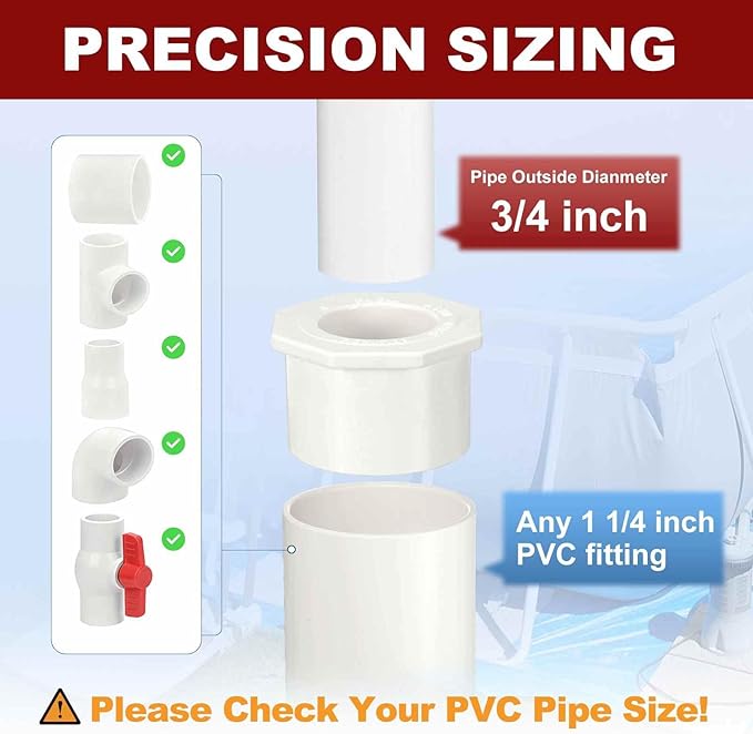 25Pcs 1 1/4" x 3/4" PVC Reducer Bushing Fitting, SCH40 (Spigot x Socket) Furniture Grade PVC Pipe Fitting, Reducer Bush Adapter for Home Sewer Plumbing, Industrial, Pipe Connection