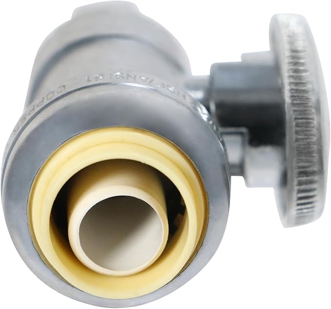 XFITTING OD Compression 1/4 Inch x 1/2 Inch Push Fit Valve, Push Fit Straight Valve, 30-1-6=5XX, 5 Pieces