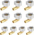 10-Pack EFIELD Pex 1/2" Pex X 1/2" Female NPT Swivel Elbow Brass Crimp Fittings, ASTM F1807,(PEX1807208)