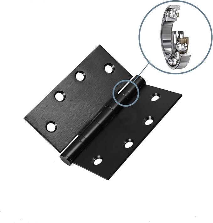 Black Door Hinges,Stainless Steel Hinge,Heavy Duty Exterior Door Hinges 4 inch 10 Pack