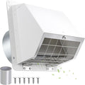 4 Inch Dryer Vent Cover Outside with Mesh, Wall Vent Exhaust Vent Cover Wall Mount Extractor Vent with Flap, Exterior Vent Cover Cap Outdoor Dryer Vent Cover for Dryer Ducting House AC,White