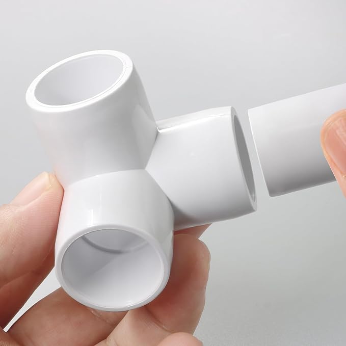 3 Way PVC Pipe Fittings 1/2 Inch, Zernmiarder White PVC Elbow Corner Side Outlet Tee Fitting, SCH40 Furniture Grade Pipe Connectors - Fits 1/2" Polyvinyl Chloride Pipes, 12 Pieces