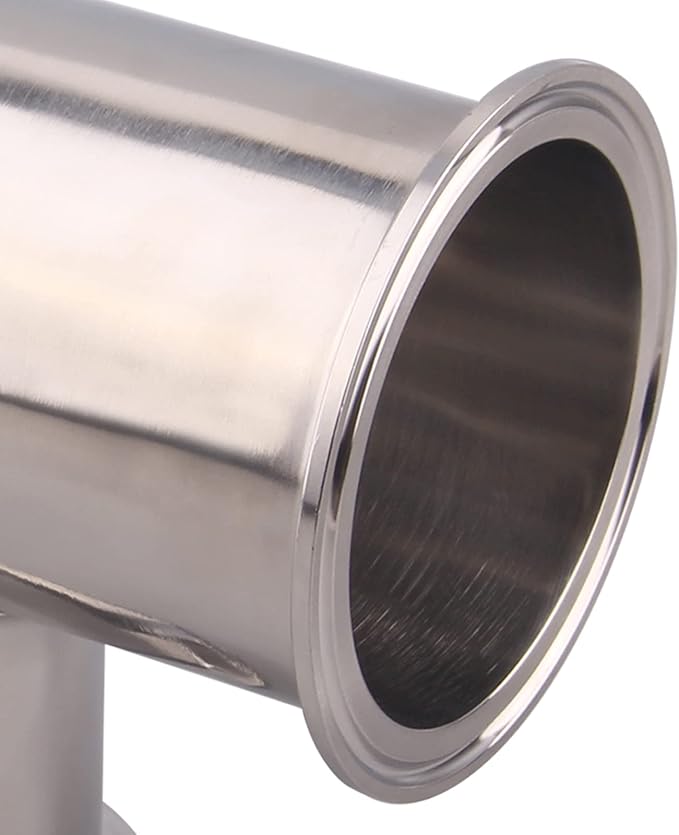 DERNORD Clamp Tee 3 Way Stainless Steel 304 with 3 Silicone Gaskets Fits 3" Tri Clamp, 91mm Pipe OD Sanitary Fittings