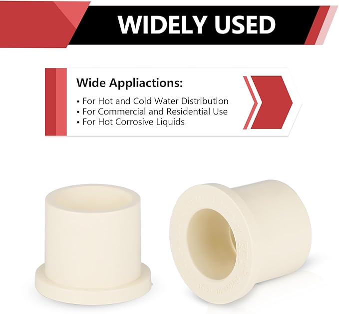 (50 Pack) EFIELD CPVC Reducing Bushing Fittings, 3/4" CTS Spigot x 1/2" CTS Slip (Socket),(CPVC043-20-50PCS)