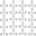 JOIKIT 20 Pack 1 Inch 3 Way PVC Elbow Fittings Corner Fittings, Furniture Grade PVC Pipe Connectors for Furniture Assembly, Greenhouse Pipe Connection, Tent Building