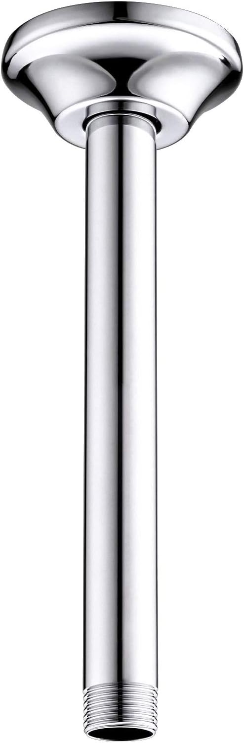 BESTILL 8 Inch Ceiling Mount Rain Shower Head Arm and Flange, Chrome
