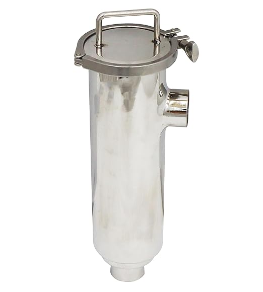 TECHTONGDA Water Filter Strainer L-Type 304 Stainless Steel 2inch Inlet Outlet 100 Mesh Quick Tri Clamp 16.5inch Length