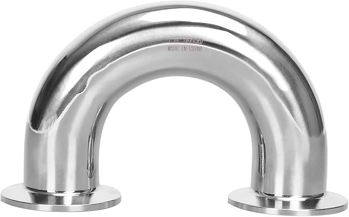 DERNORD 1.25" Tube OD Elbow 180 Degree Sanitary Pipe Fitting SS304 Tri Clamp 1.5 Inch