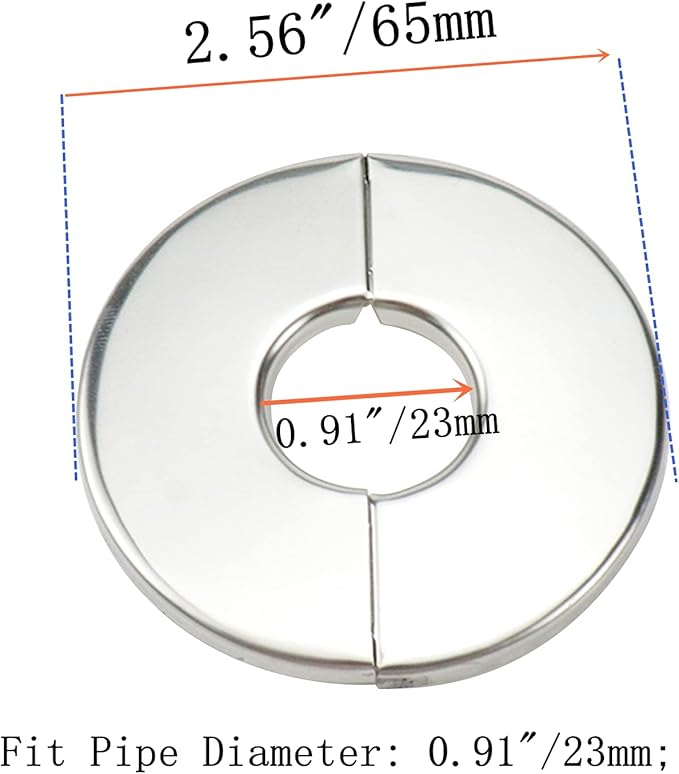 Wall Split Flange, Stainless Steel Round Escutcheon Plate for 0.91"/23mm Diameter Pipe, Pack of 12