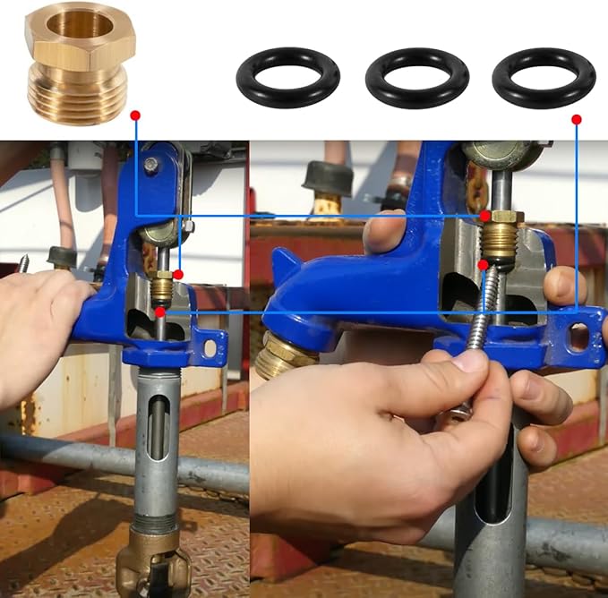 9401324 Yard Water Hydrant Repair Kit & 8842 Plunger Fit for Simmons 800LF 800SB 4800LF 5800LF 6800LF Series Frost Proof Landscape Outdoor Yard Hydrant