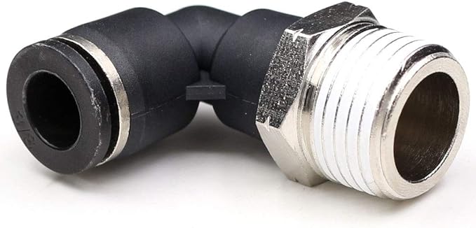 CEKER 1/2 Npt Elbow Pneumatic Fittings - 3/8 inch to 1/2 npt Airline Push Connectors Quick Connect Air Tube Fittings 90 Degree 5Packs
