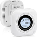 Plug-in Carbon Monoxide & Natural Gas Leak Detector, 4-in-1 CO, Methane, Propane Alarm with Temperature & Humidity Monitor for Home, Kitchen, RV, Hotel, Travel – White