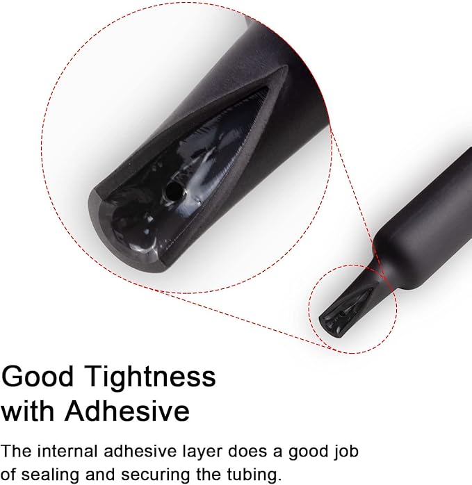 1/2 Inch (Diameter) 3:1 Dual Wall Adhesive Heat Shrink Tubing, Large Glue Lined Marine Cable Sleeve Tube, Premium Wire Wrap Protector for DIY by MILAPEAK (4 ft, Black)
