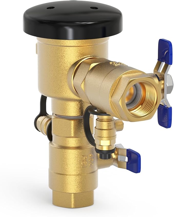 TAISHER 1" Heavy-Duty Brass Pressure Vacuum Breaker - 400 PSI Max Backflow Prevention Valve for 720A Irrigation Systems & Commercial Water Supply, Anti-Siphon Protection
