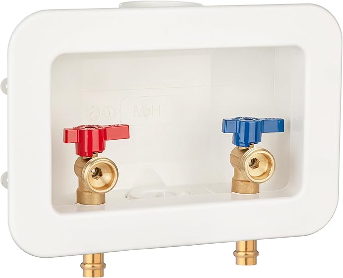 [1 Piece] Lingmfg Washing Machine Outlet Box 1/2 inch Press-Connect with 2 inch Central Drain, Connect 3/4 inch Washing Machine Hoses LING -WMOB-WO-WHA-6
