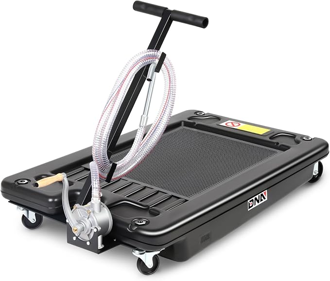 DNA Motoring 17 Gallon Oil Drain Pan with Pump, Evacuation Hose, T-Handle, Low Profile for Trucks Buses RVs, TOOLS-00384