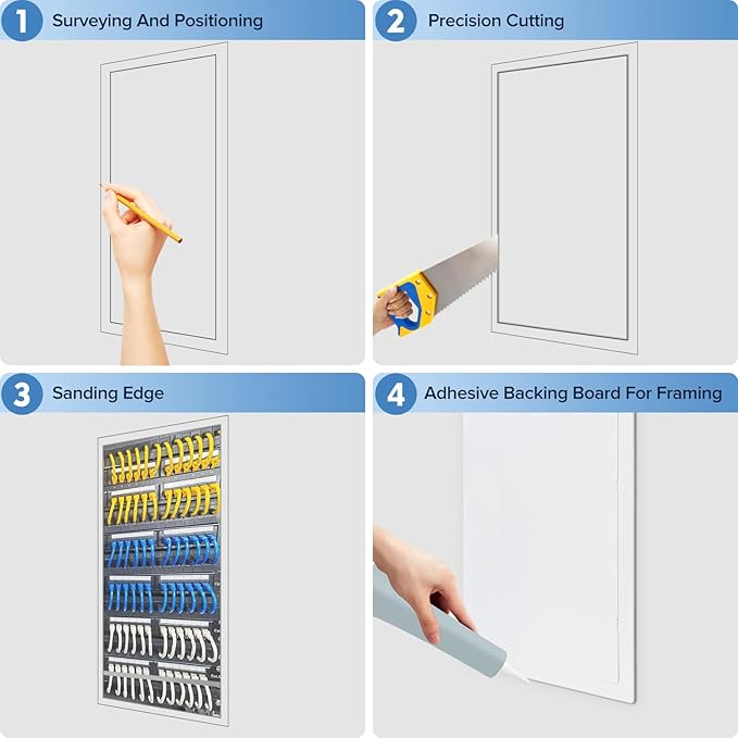 Donext Access Plumbing Panel for Drywall Ceiling, 14x29 in Plastic Access Door, Wall Hole Cover Plate for Plumbing & Electrical & Wiring, White