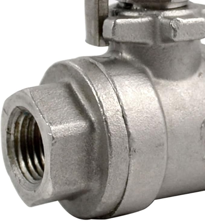 316 Stainless Steel 1/8"~3" Full Port Ball Valve with Blue Vinyl Handle, NPT Female x Female Thread,1000 WOG (1/4")