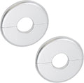 2 Pcs Wall Split Flange, ABS Round Self-Adhesive Escutcheon Plate Buckles Design for 1"/26mm,Silver