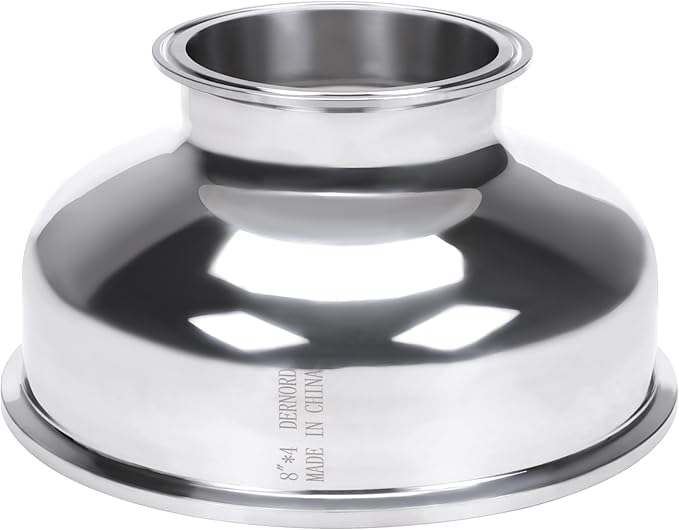 DERNORD Tri Clamp Bowl Reducer Sanitary Fitting Stainless Steel 304 (Tri Clamp Size: 8 inch x 4 inch)