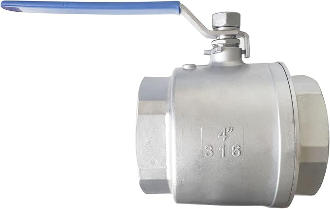 4" Full Port Ball Valves 316 Stainless Steel NPT Female Thread Ball Valve for Water, Oil, and Gas WOG 1000