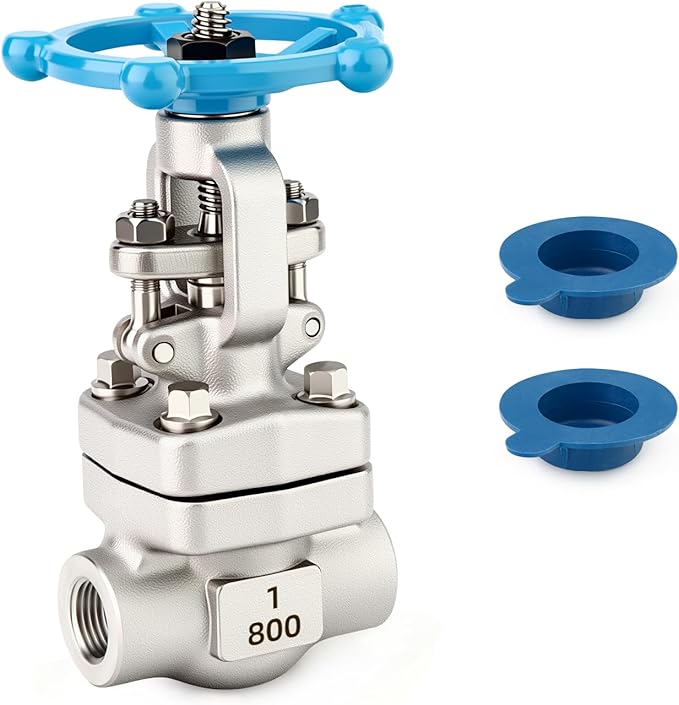TAISHER 1PCS Forging of 304 Stainless Steel Gate Valve, 1" NPT Female Rotary Sluice Valve With Wheel Handle, For Water, Oil, Gas