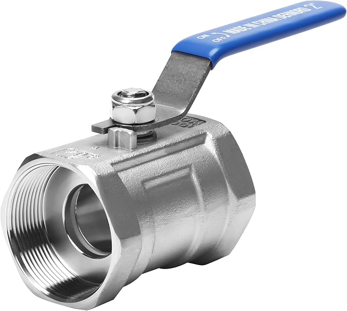 DERNORD Stainless Steel Ball Valve 1PC Type 2 Inch NPT Standard Port for Water, Oil, and Gas (2 Inch Ball Valve)
