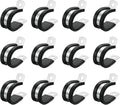 uxcell 7/8"(22mm) Cable Clamp, 304 Stainless Steel Rubber Cushioned Insulated R Shape Metal Clamp Tube Holder for Pipe Hose Wire Cord Installation 12Pcs