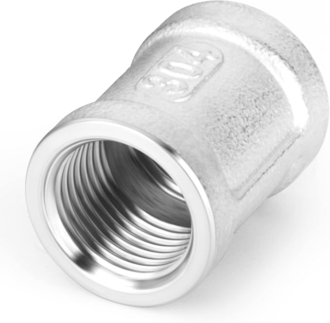 TAISHER 10PCS 304 Stainless Steel Cast Pipe Fitting, Coupling, 1/4" NPT Female x 1/4" NPT Female Threaded