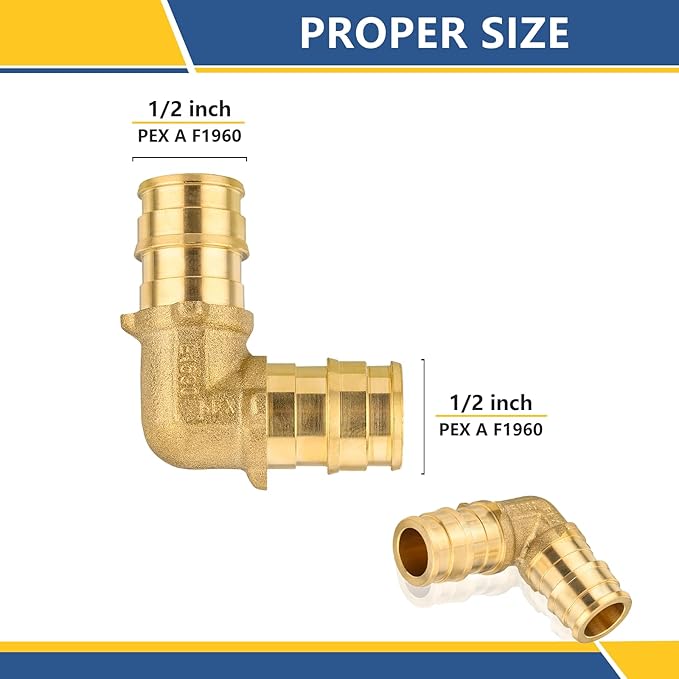 1/2Inch PEX-A Expansion Fittings,F1960 Brass Elbow,PEX Expansion Fittings Elbow For Pex A Tubing（20 PACK)(PEX1960033-20Pack)