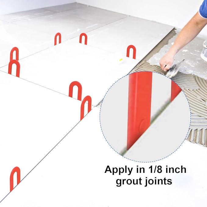 DGSL Tile Leveling System Tile Spacers 1/8 Inch, 300 pieces Horseshoe Shim U Shape Plastic Tile Leveling Clips for Various Types of Tile Leveling
