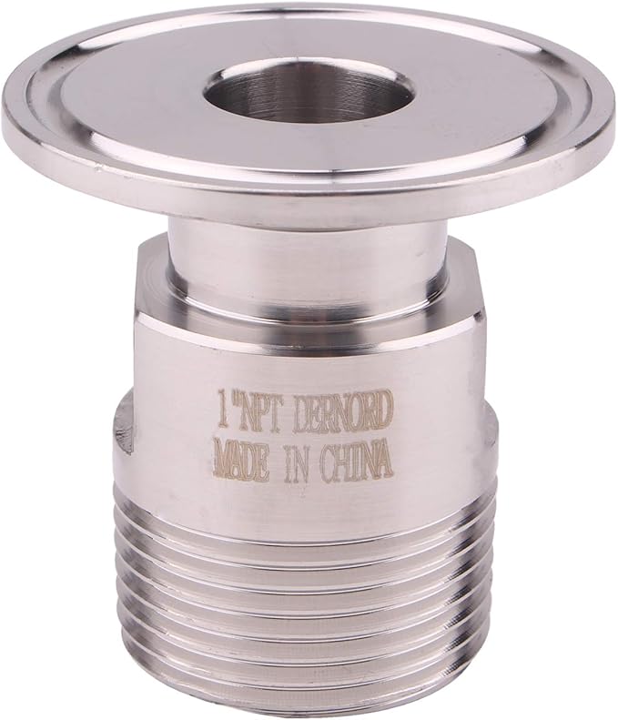DERNORD 1.5''Tri clamp Adapter to 1 inch MNPT Thread Ferrule Sanitary Pipe Fitting