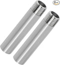Stainless Steel Pipe Fitting 1/2" NPT Male x 1/2" NPT Female Thread Nipple Cast Pipe 4"（100mm) Length 2PCS