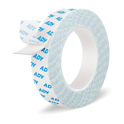 ADY Double Sided Tape for Walls Removable Heavy Duty 1in x 20ft, Mounting Tape No Nail Drilling,Picture Hanging Adhesive Strips Damage Free for Rent Room, Poster Stick Tape