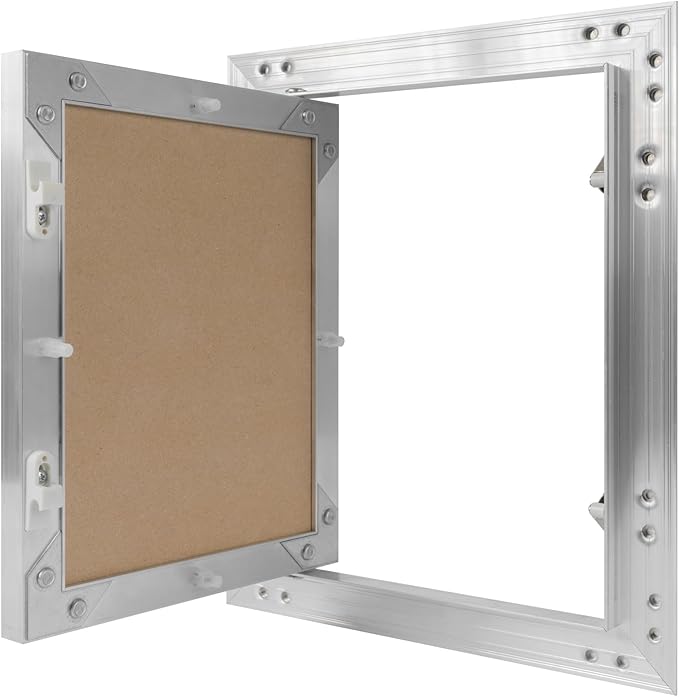 8" x 10" Inch Aluminum Drywall Access Panel - Service Shaft Door - Plumbing, Electricity, Heating, Alarm Wall Inspection hatch for Drywall - Bathroom Service Access Hole Cover